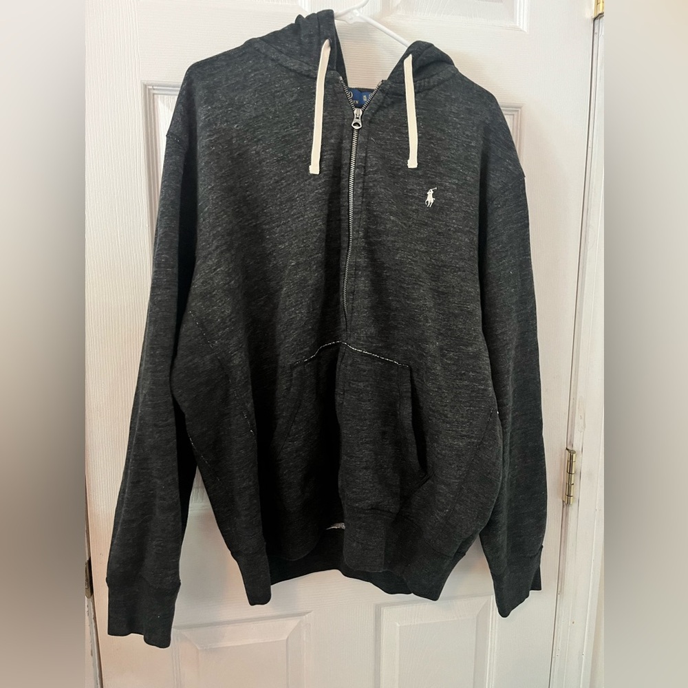 Dark Grey Polo Ralph Lauren Zip-up Hoodie (XL)
